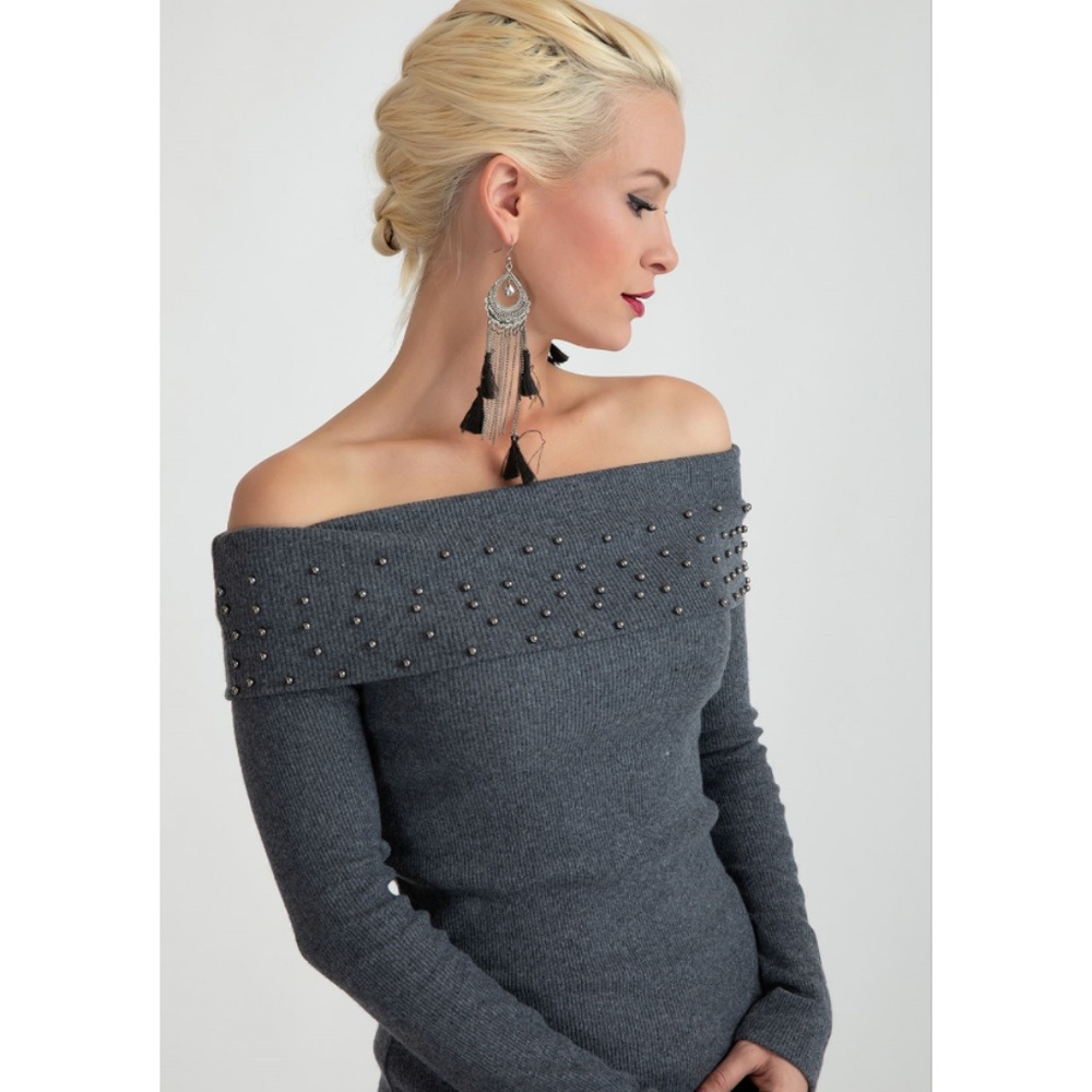 Gray sweater dress